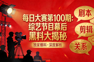 每日大赛第100期：综艺节目幕后黑料大揭秘高清视频封面
